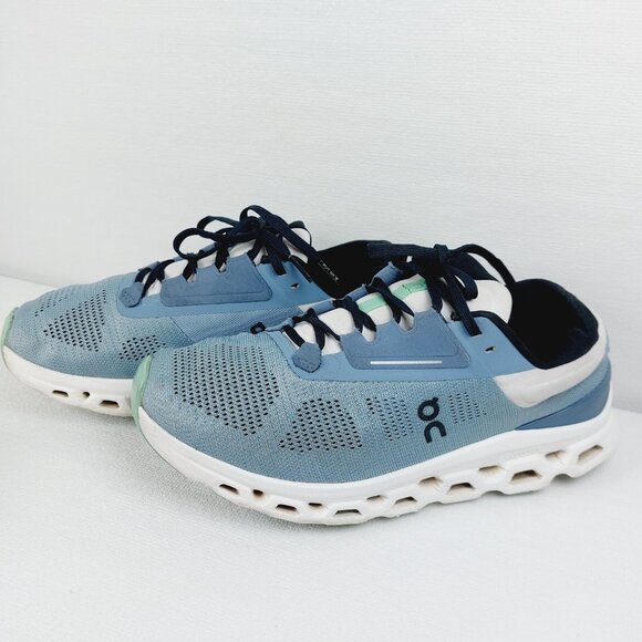 On Run Men's Wash Metal Blue Cloudstratus 3 Athletic Running Shoes Size 8.5 - Picture 3 of 15